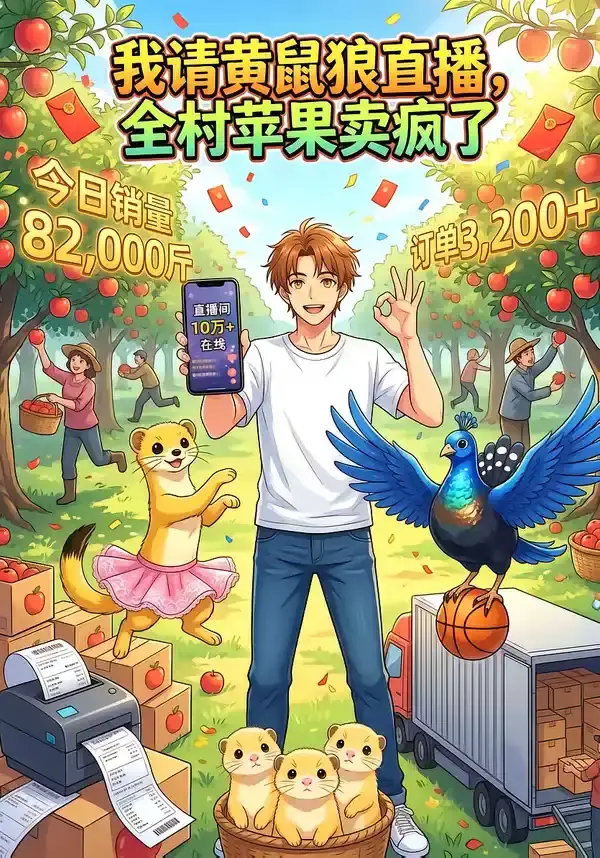我請黃鼠狼直播，全村蘋果賣瘋了